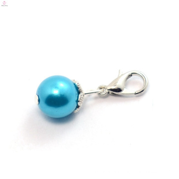 Multicolor crystal ball fake pearl floating locket dangle charm, dangle charms for bracelet